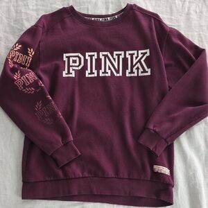 PINK Victoria's Secret Maroon Crew Neck Sweater